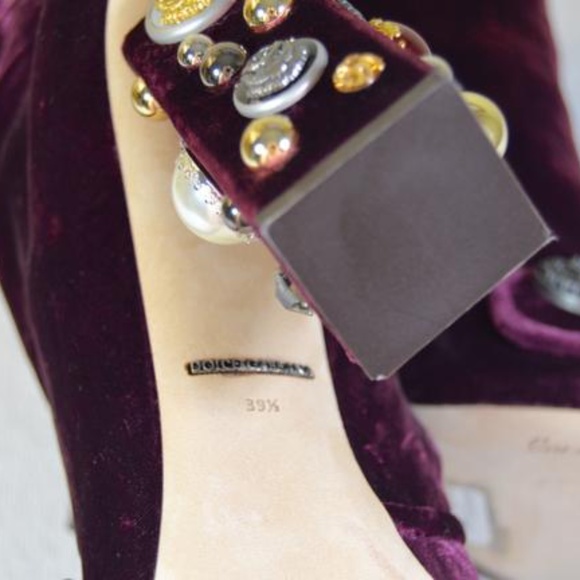 Purple Embellished Heel Ankle Boots/Booties - Picture 8 of 9